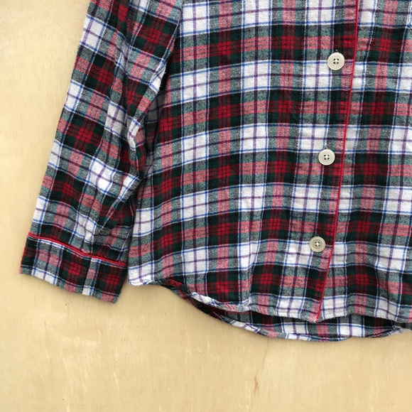 Ralph Lauren Plaid Monogram Button Down Sleep Top - Picture 5 of 8